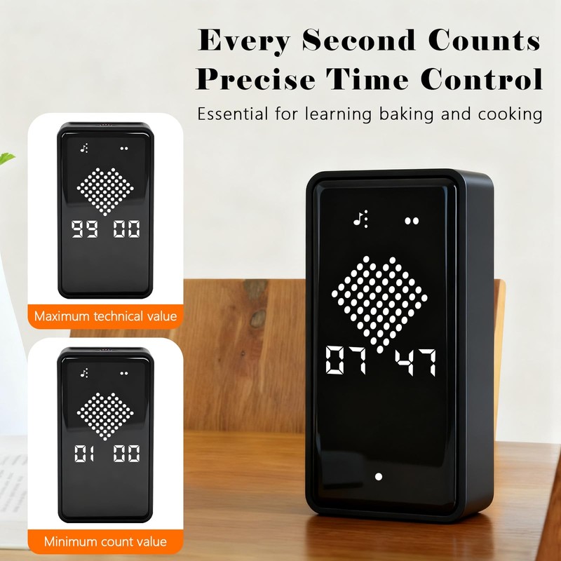 Digital Hourglass Timer, Magnetic Visual Focus Timers with Adjustable Alarm