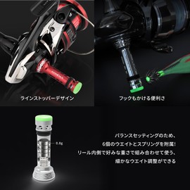 Gomexus R4 Reel Stand, 2.0 inches (50 mm), Luminescent Tip, Spinning Reel, Protection, Compatible with Daiwa, Shimano Stradic Ultegra Vanquish, Weight Included, Balancer, 0.2 oz (7 g), Ultra