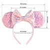 CHuangQi Mouse Ears Headband with Bow, Double-sided Sequins, Glitter Hair