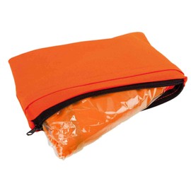 4business Pack of 10 Car Safety Vests Orange with Zip High Visibility Vest Bag