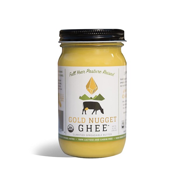 TRADITIONAL GHEE BY GOLD NUGGET GHEE, USDA ORGANIC, FULL-YEAR/PASTURE-RAISED, GRASS-FED BUTTER 8oz