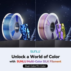 Dual-Color,Triple-Color,Four-Color 1KG/3KG Bundle/6KG Bundle 1.75mm SILK Filament Bundle Compatible with 99% 3D printers:_Dual-Color | Black+Purple