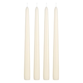 Mega Candles 4 pcs Unscented Ivory Taper Candle, Hand Poured Wax Candles 10 Inch x 7/8 Inch, Home Décor, Wedding Receptions, Baby Showers, Birthdays, Celebrations, Party Favors & More