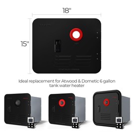FOGATTI 15" x 18" RV Water Heater Replacement Door Kit - Black | External Access Panel for RV Tankless Water Heaters Only