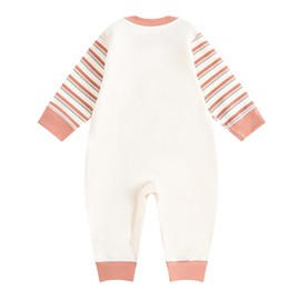 JiAmy Baby Boys Girls Romper Clothes Set, Cotton Long Sleeve Cartoon One Piece Outfits Bodysuits Jumpsuit Rompers Brown 6-9 Months