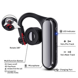 TMGADTDU Open Ear Bluetooth 5.4 Headset, Wireless Mono Earpiece