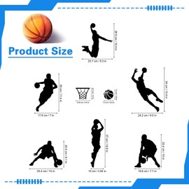 Slam Dunk Silhouette Basketball Wall Decor Stickers, Basketball Sports Decors for Boys Room, Basketball Room, Sports Wall Art Decals Decor