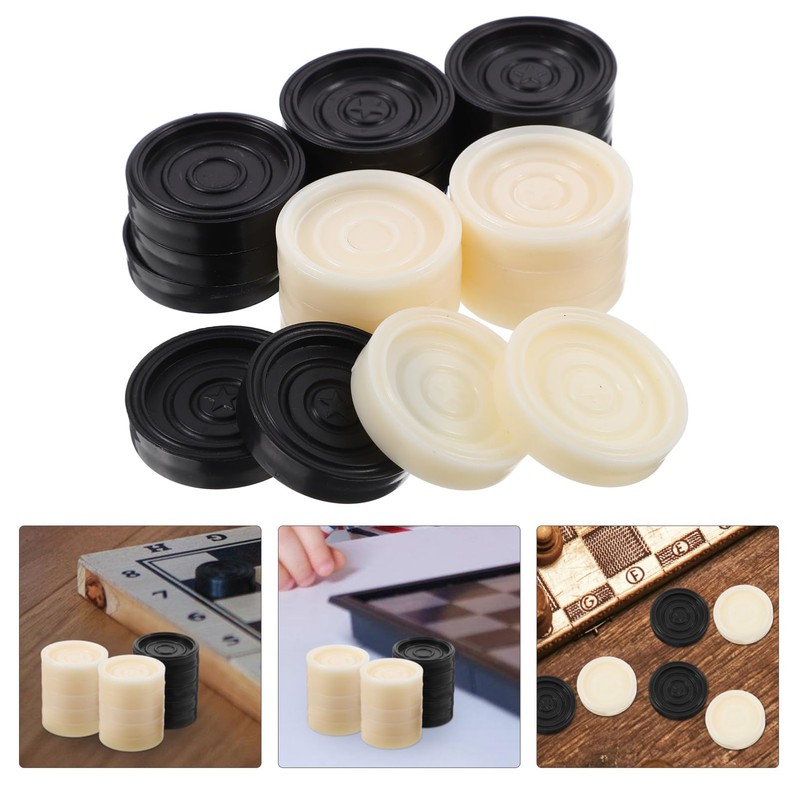 JOINPAYA Backgammon Pieces: 24pcs Replacement Checkers Board Game Pieces Draught