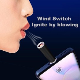 Targeal USB Type C Lighters, Mobile Phone OTG Support Electric Candle Lighters for Candle, Grill, and More Butane Torch, Flameless, Windproof Arc Lighter(1 Pack, Black)