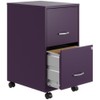 Pemberly Row 18" 2-Drawer Mobile Metal Vertical File Cabinet in