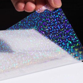 Livelynine 15.8x394 Peel and Stick Holographic Glitter Contact Paper Clear for Crafts Kids Bulk Self Laminating Roll for Cards Cabinets Desk Stickers Removable Wallpaper for Classroom Waterproof