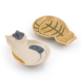 Aijohnny 2 Pack Cute Cat Ceramic Spoon Rest, Spoon Holder for Stove Top & Kitchen Counter, Coffee Spoon Rest & Kitchen Utensil Accessories, Cute Home Kitchen Decor