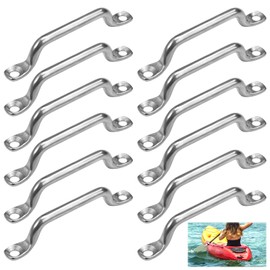 Pack of 12 Belt Ramps, Fender Eyelet Eye Plate Stainless Steel, M5 x 75 Boat Top Pad Eye, Kayak Eye Plate Stainless Steel, Deck Plate Eye Plates, Deck Loop Tie Down, Strap Hanger for Kayak, Canoe