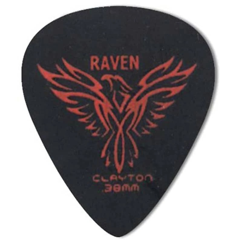 Clayton Standard Black Raven Acetal Non Slip Picks 0.38 mm