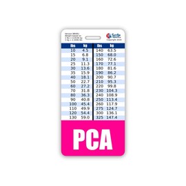PCA Badge Buddy Vertical w/Height & Weight Conversion Charts (Standard, Pink)