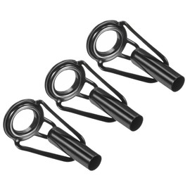 PATIKIL 4.4mm Tube Dia Fishing Rod Tips Repair Kit, 3pcs Stainless Steel Black Guide Ring for Saltwater Freshwater Fishing