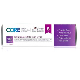 CoreGloves Nitrile Disposable Gloves-Powder, Allergy & Latex Free, Ambidextrous, Chemical resistant, laboratory, Cleaning