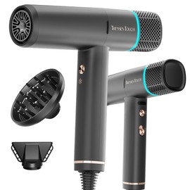 Diffuser Hair Dryer, Professional High Speed Portable Ionic Hair Blow Dryer with Diffuser for Women & Men, 3 Temps/2 Speeds, 6.56 Ft Cord, Best for Straight & Wavy Hair, for Home Travel, Black