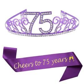 75th Birthday Tiara and Sash Cheers to 75 years Birthday Party Supplies Favors Favors Decorations
