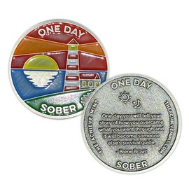 1 Day Sober Token | One Day Sober Chip | Non-AA Gift, Non-Religious Medallion for Men and Women Celebrating Sobriety