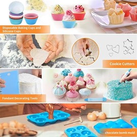 Kit de 236 piezas de herramientas de decoración de pasteles, accesorios para hornear con estuche de almacenamiento, kit de tuberías de glaseado, juego de bolsas y puntas