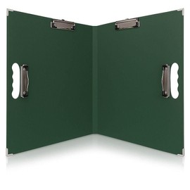 18x24 Clipboard - Foldable 18x24 File Folder & Drawing Board - Folds to 11x17 Clipboard, 4 Clips, Corner Protectors, Portable Art Portfolio, Architecture Folder, 11x17 Binder, Portfolio Binder (Green)