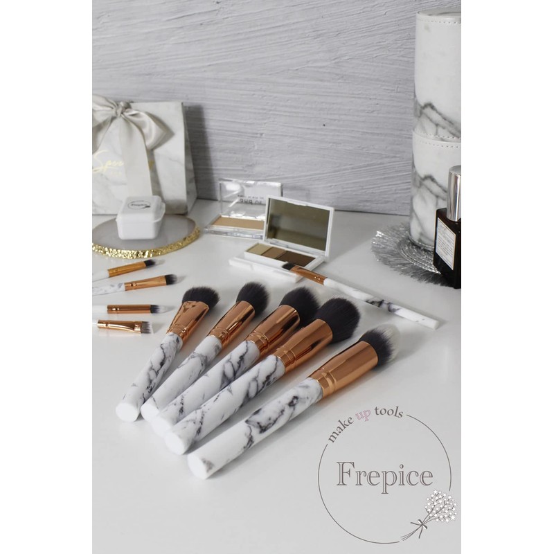 Frepice Makeup Brushes, Set of 10, Powder Brush, Concealer Brush,