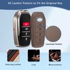 Durable Key Fob Cover with Keychain, Leather Sleeve and Metal