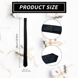 Bliceon Men's Ties Adjustable Black Tie for Events, Parties, Weddings, Black002