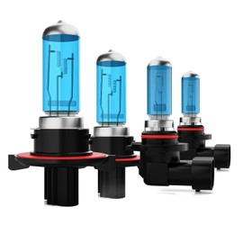 ZPXGIZT Light Bulbs Fit For Ford F250 F350 F450 F550 Super Duty 2005-2020, 9008 9145 High Low Beam Fog Lights High Performance Halogen Headlight Bulb Combo, 6000K White Light, Pack of 4