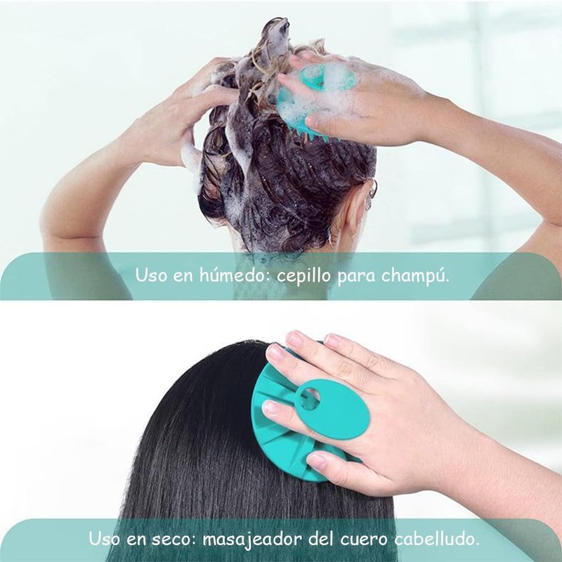 Juego de 4 Cepillos de Silicona para Cuerpo y Cabello