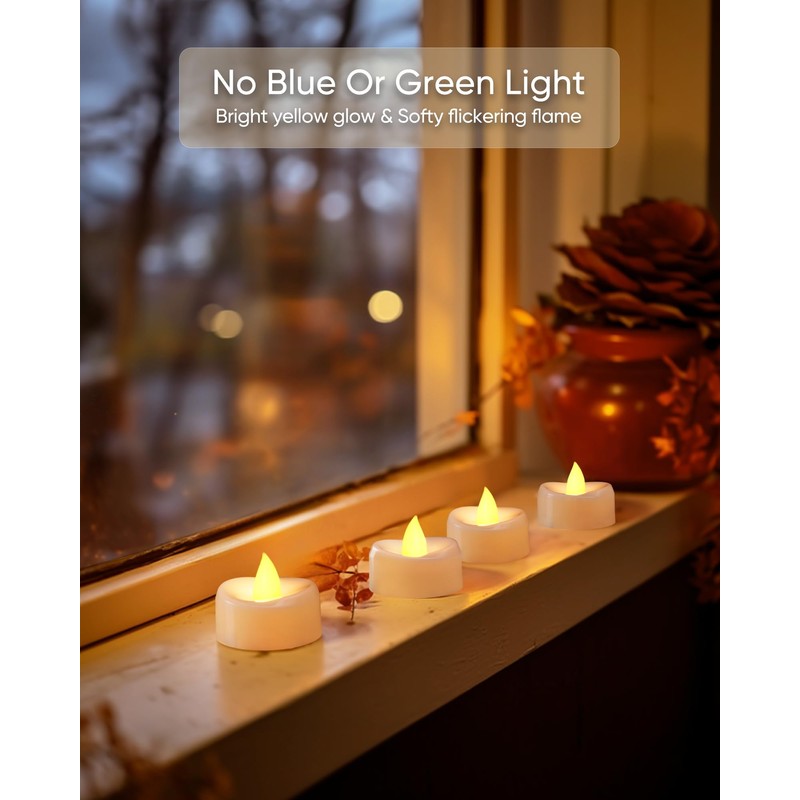 merrynights Remote Candles, 12PCS Flameless Tea Lights Candle Battery Operated
