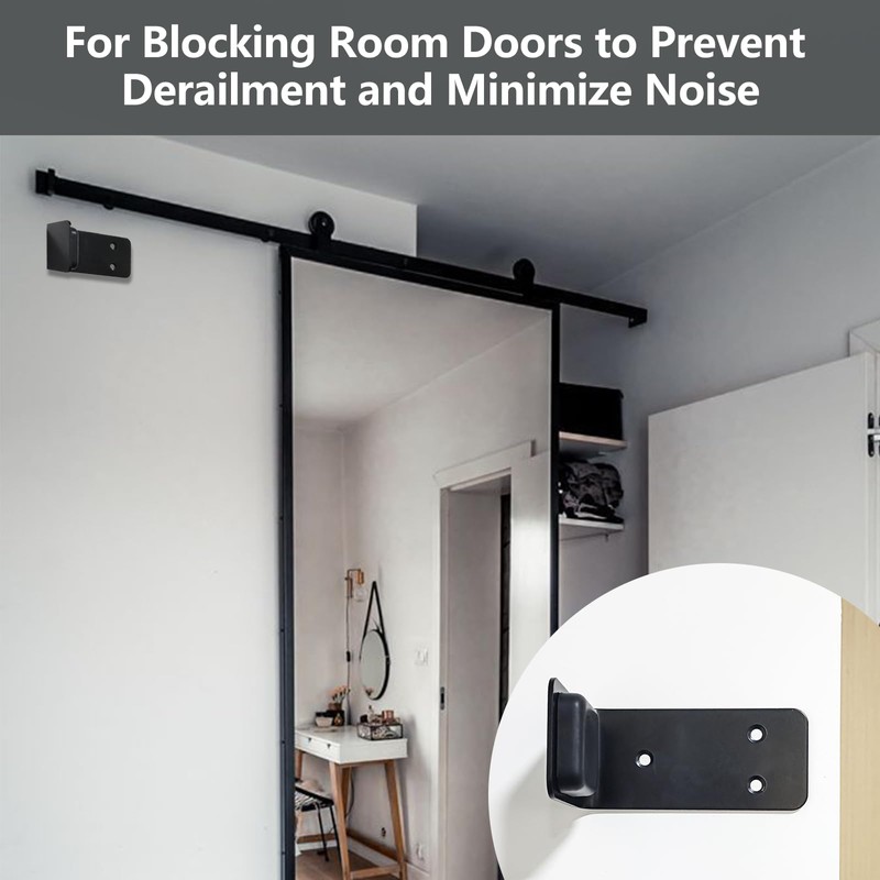 90 Degree Right Angle Door Stopper, Heavy Duty Sliding Barn