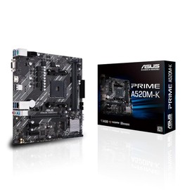 ASUS Tarjeta Madre Prime A520M-K Socket AM4, 2xDDR4-SDRAM, 4xSATA III, Doble Canal, Micro ATX, 2xUSB 2.0, 4xUSB 3.2 Gen 1, 1xVGA, 1xHDMI,