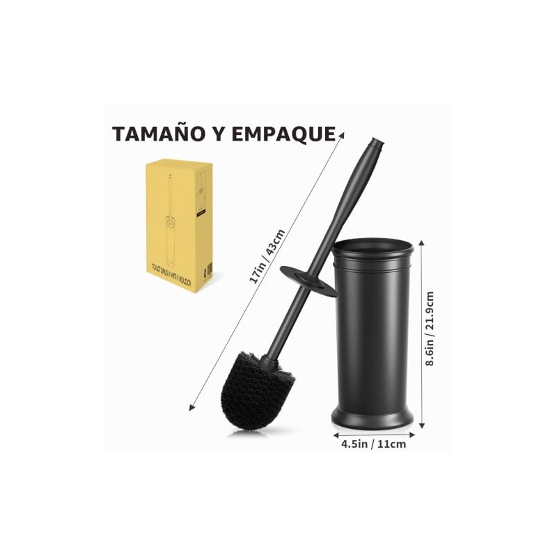 cepillo para polvo de inodoro con mango extra largo, cerdas