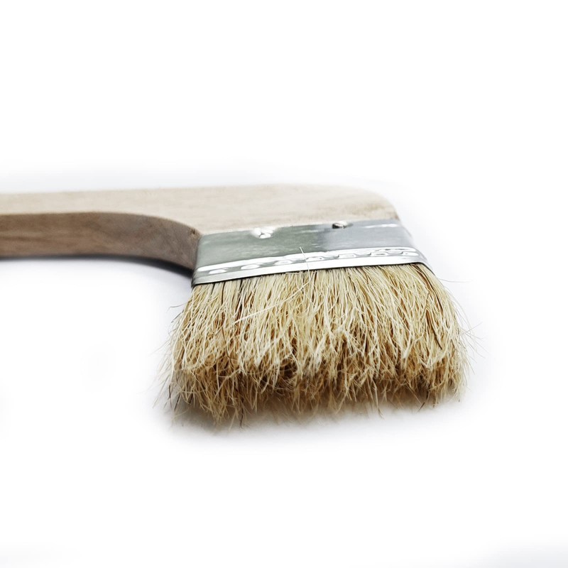 Wooden Handled Hog Bristle Radiator Right Angle Bend Paint Brush,