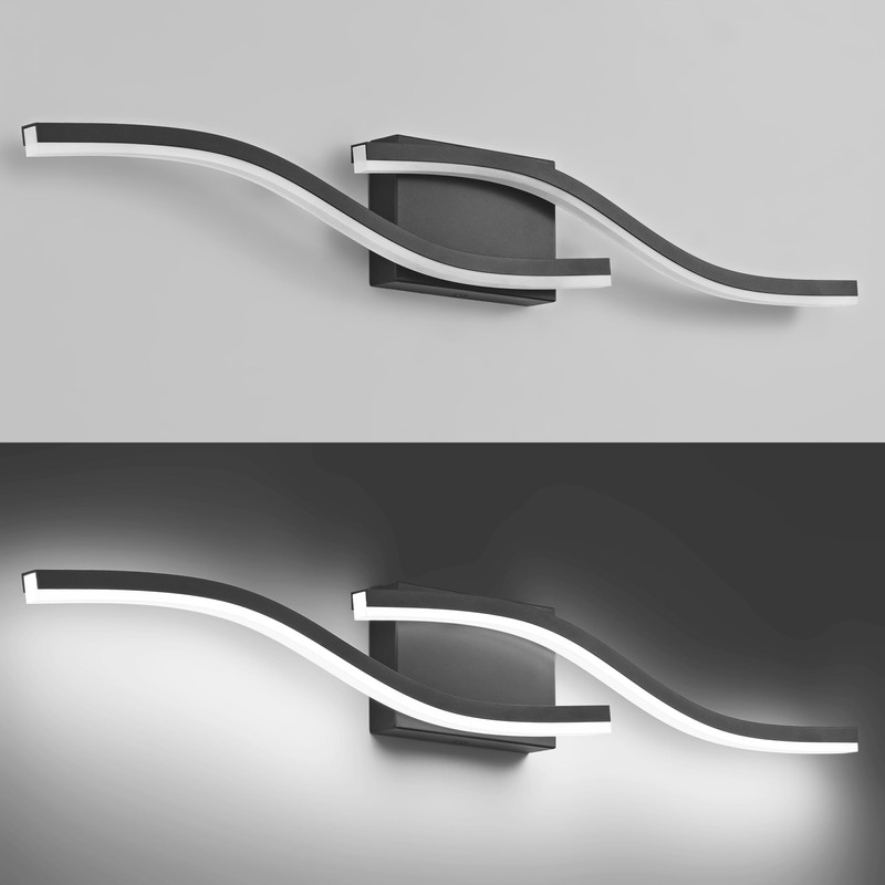 PRESDE 32in Dimmable Black LED Bathroom Light Fixtures Over Mirror
