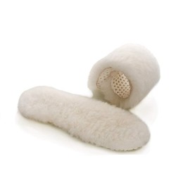 Happystep Genuine Sheepskin Insoles - Premium Lambswool and Sheepskin Top Layer, Honeycomb EVA Bottom Sole for Cushioning and Shock Absorption (Men 10)