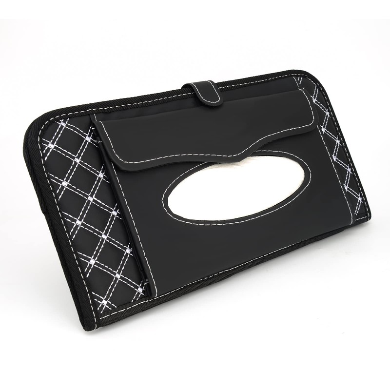 Aturmon Car Visor Organizer, 14-Capacity CD Storage Case, Black, Non-woven