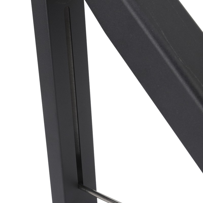 Retractable Clothes Rack Black Foldable Design Aluminium Wall Mounted Clothes