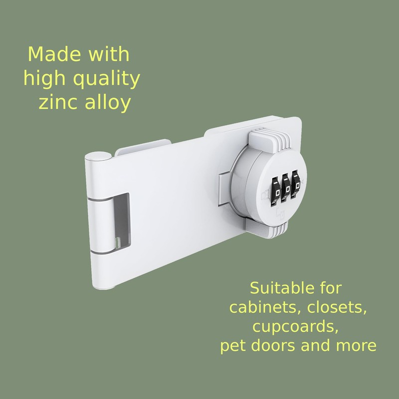 Keyless Combination Lock - 3-Digit Combination Lock for Doors -