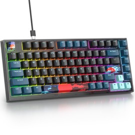 Guffercty kred 75% Gasket Mount Gaming Keyboard Hot-swappable, TKL Wired RGB Mechanical Gaming Keyboard with Pre-lubed switches for Mac/Win (75% Monster-B)