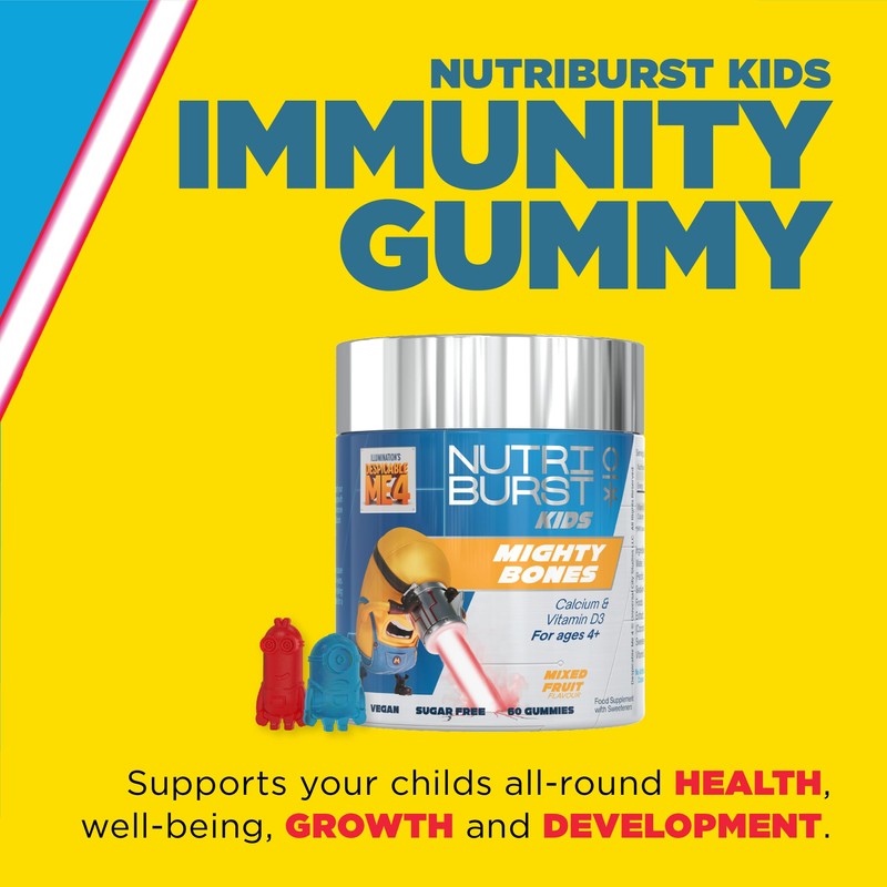 Nutriburst Minions Mighty Bones Vitamins for Kids - Chewable Vitamin