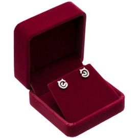 POKOFO Velvet Flocked Earring Gift Boxes Jewelry Box (Red)