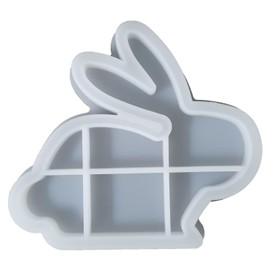 Xirdkur Bunny Shape Resin Tray Concrete Mold, Easter Rabbit Silicone Molds for Epoxy Resin, Tray Container Trinket Dish Plate Candle Holder Storage Moulds for DIY Art Craft Home Decor