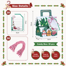 HSEAMALL Christmas Party Gift Boxes, Kraft Paper Candy Boxes, Small Empty Boxes for Gifts, Sweet Favour Boxes for New Year Christmas Eve Xmas Birthday Party Decorations Green, 8 x 6 x 12.5cm