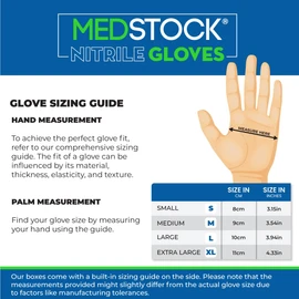 MEDSTOCK Blue Nitrile Gloves, Medical Examination, Powder/Latex-Free, Non-Sterile, Disposable, Reduces Cross Contamination, Superior Protection in Medical Procedures (1 Box/100 pcs, Medium)