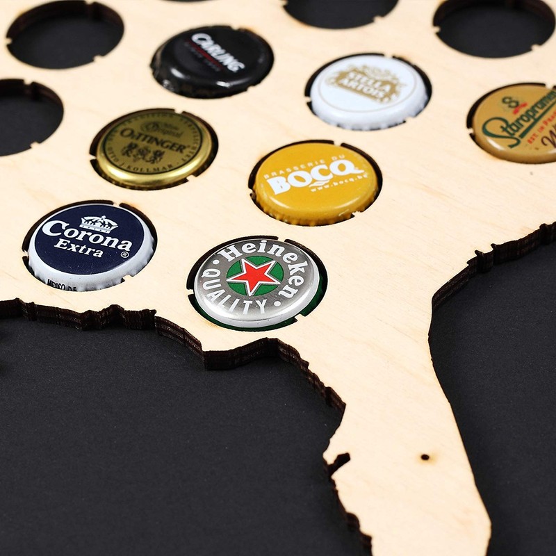 All States Beer Cap Map Illinois – 16x8,8 inches –