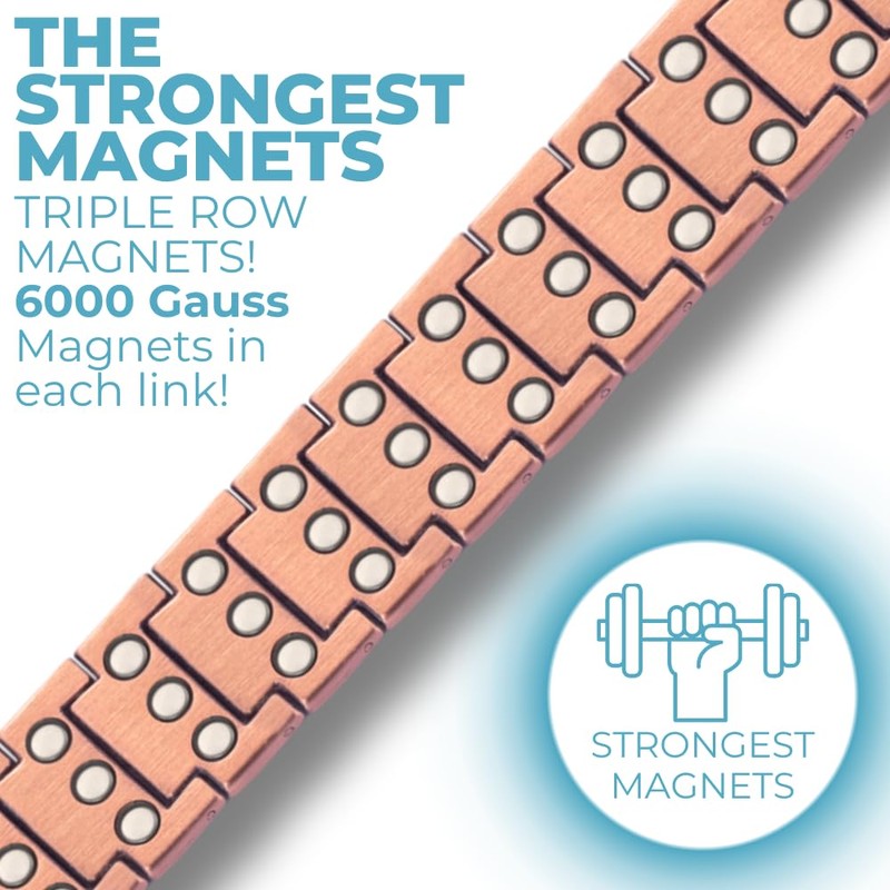 Willis Judd Mens Copper Magnetic Bracelet Extra Wide Magnetic Bracelets