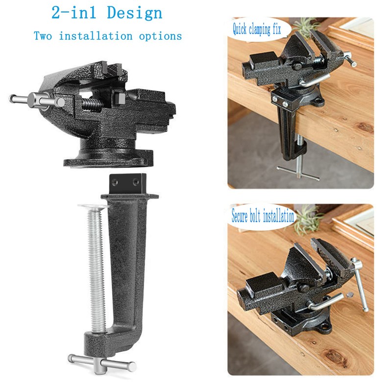 MYTEC Bench Vise or Table Vise, multifunctional jaw, multi-functional Combined